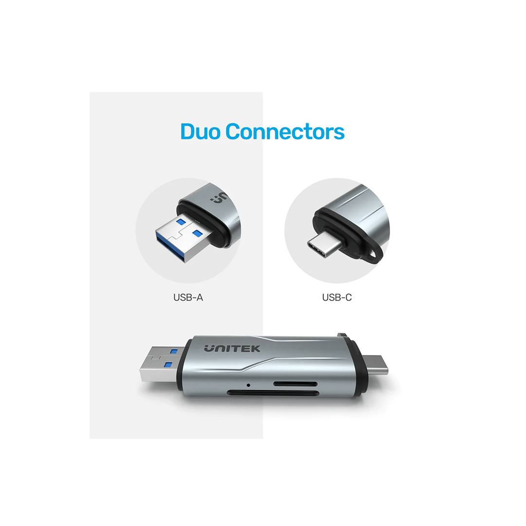 Unitek USB 3.0 & Type C 2-in-1 SD 3.0 Card Reader in Qatar Unitek USB 3.0 & Type C 2-in-1 SD 3.0 Card Reader in Qatar